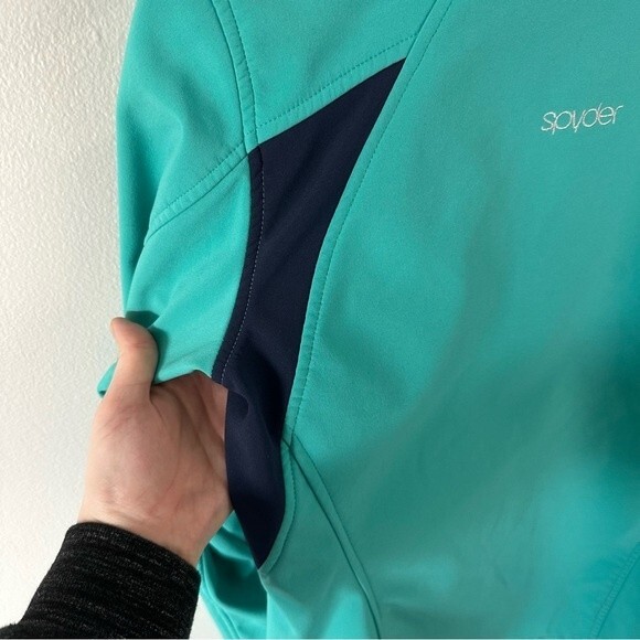 Spyder Blue Athletic Full-Zip Soft Shell Jacket Size Medium - Picture 9 of 16